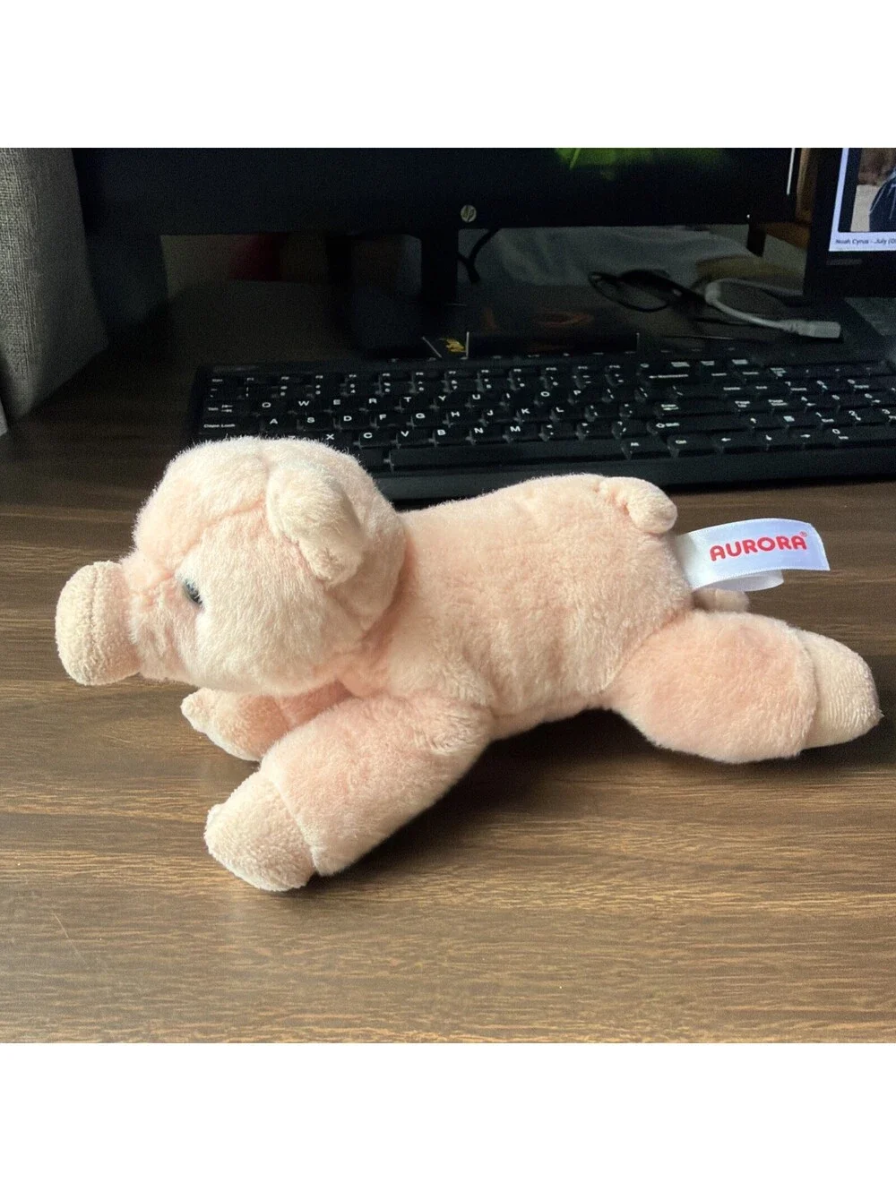 Aurora Mini Flopsie Pink Pig Plush Stuffed Animal 8